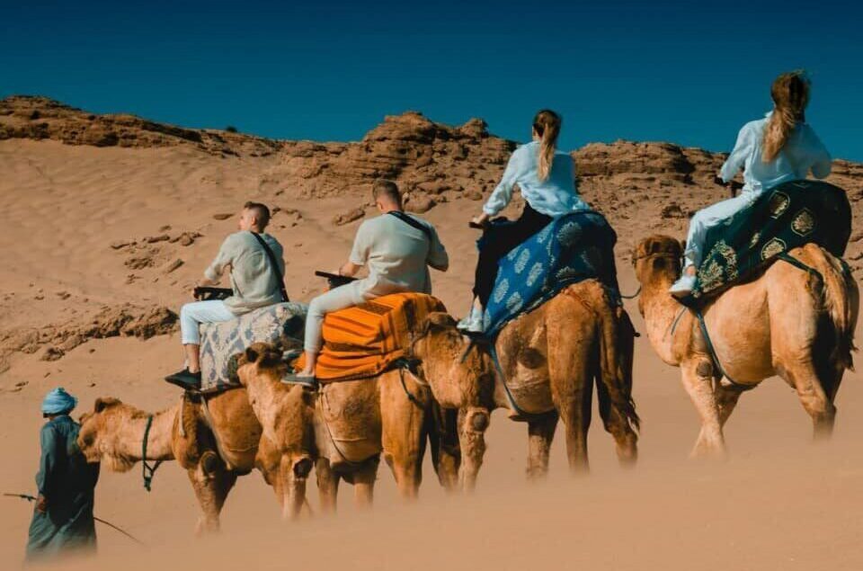 Camel Ride in Taghazout Small Desert at Sunset