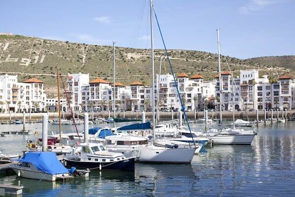Agadir Marina during guided city tour from Taghazout