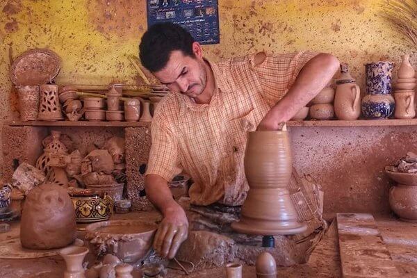 Traditional pottery house Morocco decorative arts