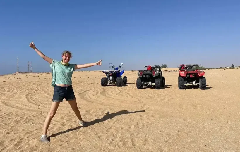 Quad bike adventure in Agadir riding through sand dunes