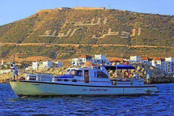 Private Boat Trip Agadir cruising along Morocco's Atlantic coastline