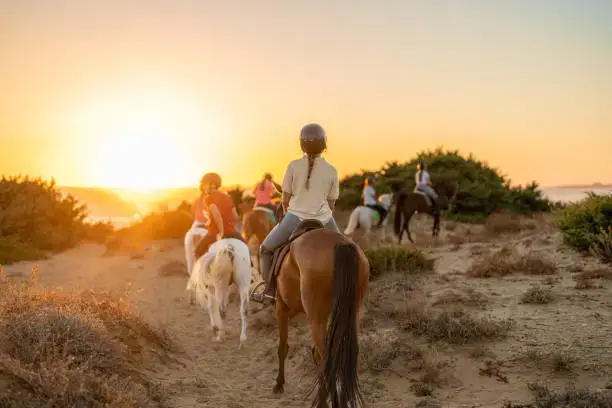 Horse riding at sunset in Agadir Morocco