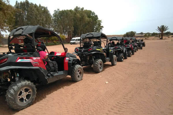 Buggy driving on sandy tracks near Agadir